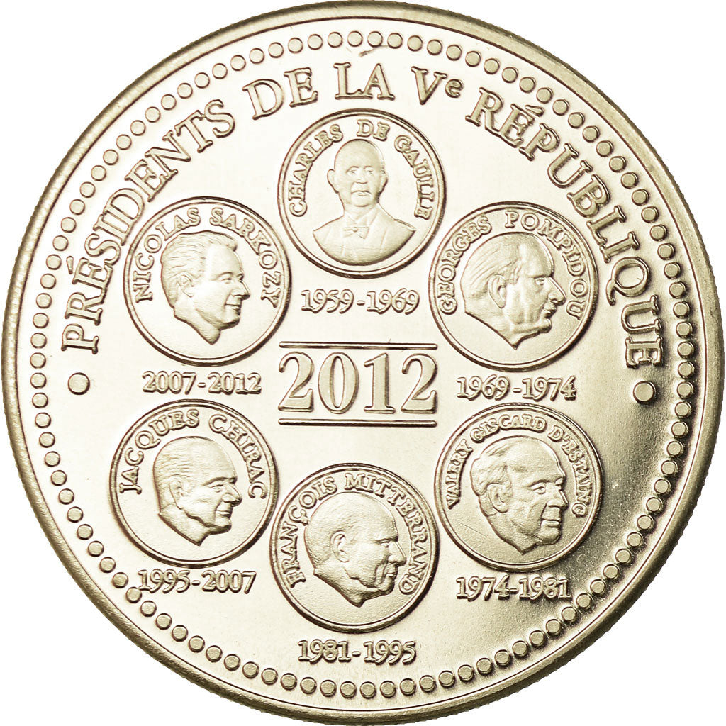 Francia, medalla, Les Présidents de la Vème République, 2012, FDC, Cobre -