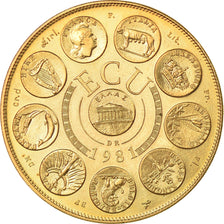 Francja, Medal, Ecu Europa, Europe Assise, 1981, Rodier, MS(65-70), Pokryty