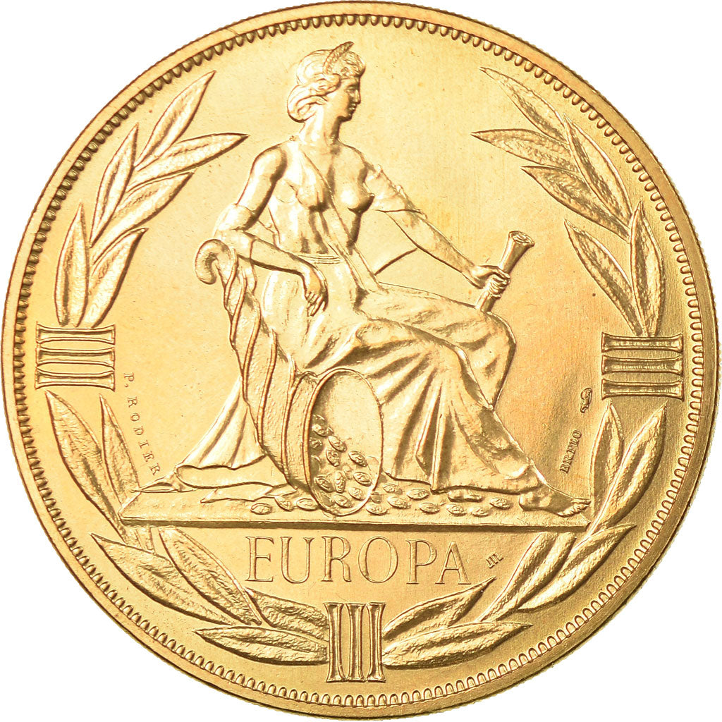 Francja, Medal, Ecu Europa, Europe Assise, 1981, Rodier, MS(65-70), Pokryty
