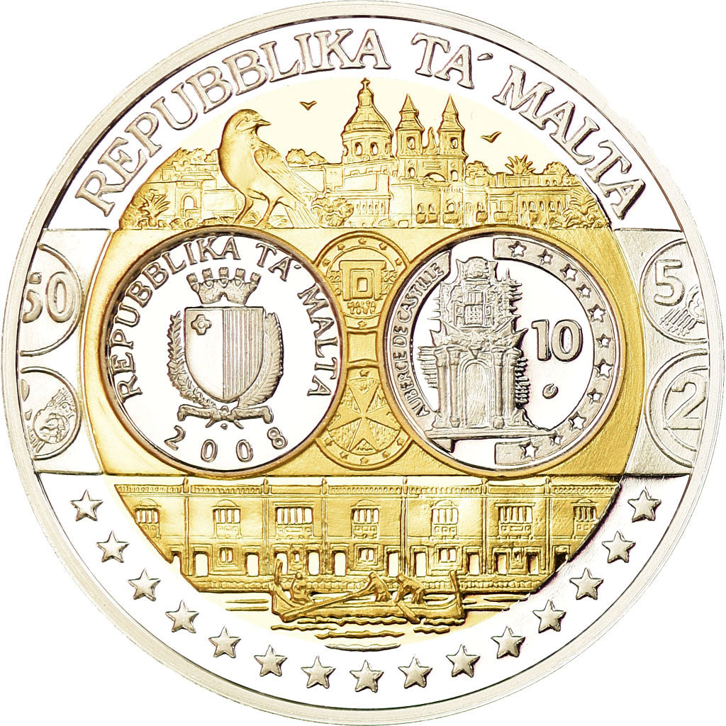 Malta, Medal, Euro, Europa, MS(65-70), Silver