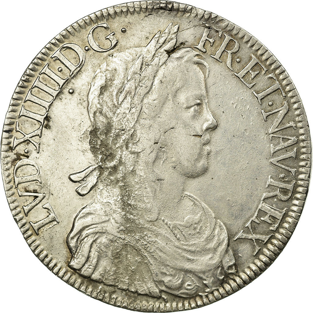Francia, Louis XIV, Écu à la mèche longue, 1651, Paris, Argento, BB