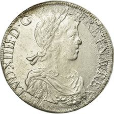 France, Louis XIV, Écu à la mèche longue, 1652, Bayonne, Silver, EF(40-45)