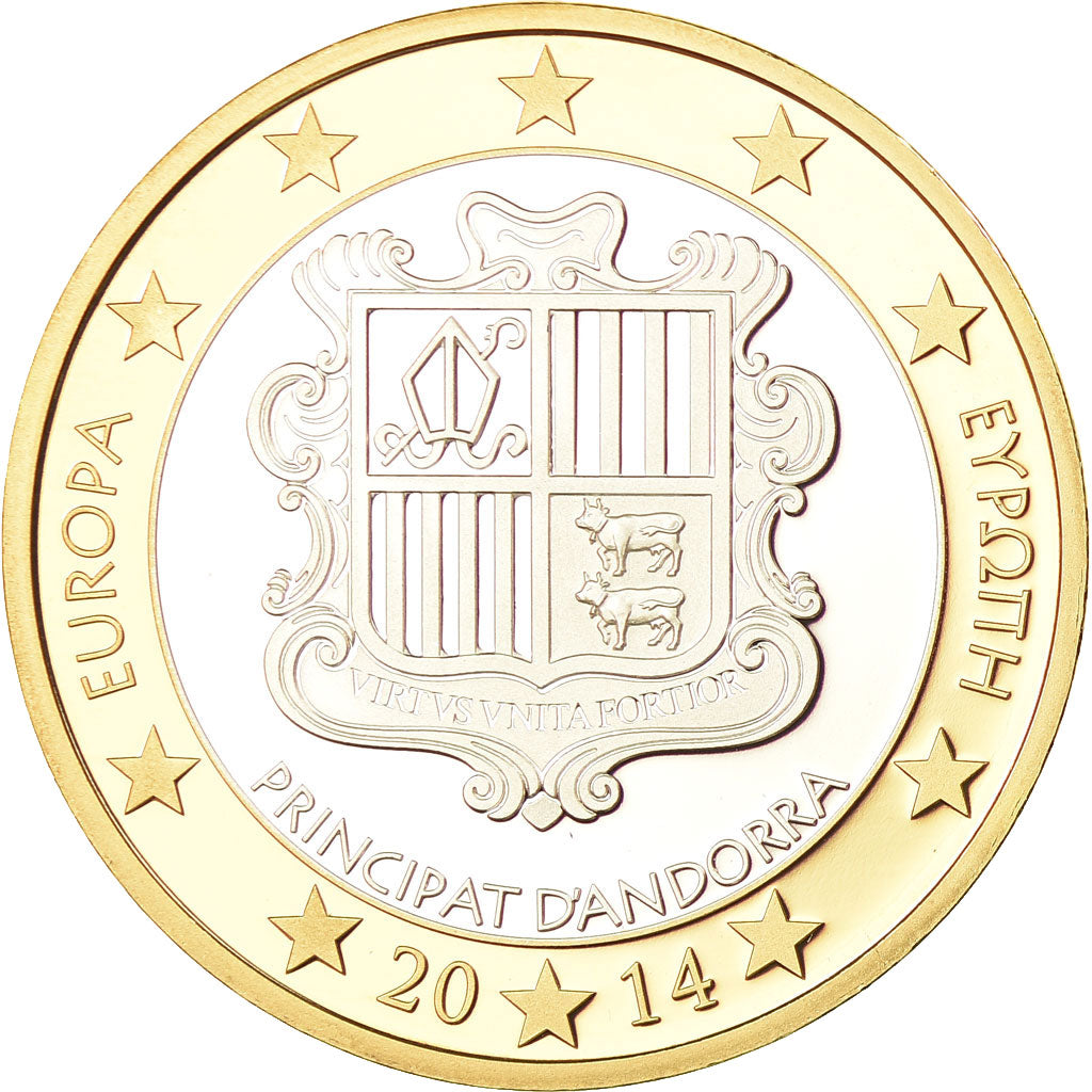 Andorra, Medal, Europe, 5 Euro Essai, 2014, MS(65-70), Bi-Metallic