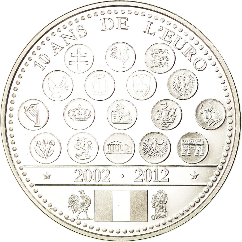 France, Medal, L'Europe des XXVII, 10 Ans de l'Euro, 2012, MS(65-70), Silver