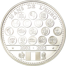 France, Medal, L'Europe des XXVII, 10 Ans de l'Euro, 2012, MS(65-70), Silver