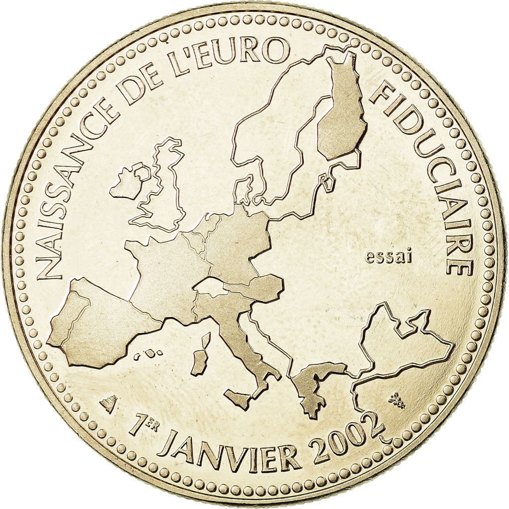 France, Médaille, L'Europe, Naissance de l'Euro Fiduciaire, 2002, FDC