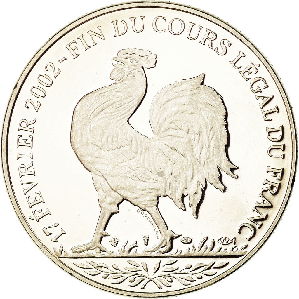 France, Médaille, Coq, Fin du Cours Légal du Franc, 2001, FDC, Copper-nickel