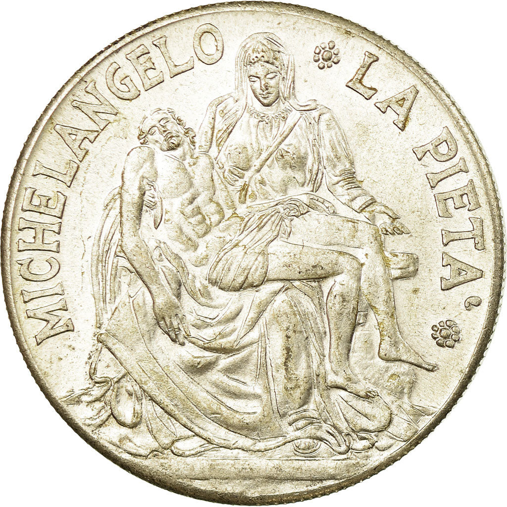 Vatican, Medal, Michelangelo, La Pieta, Paulus VI, MS(60-62), Silvered bronze