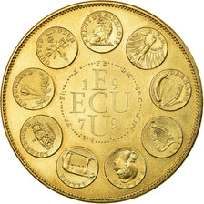 France, Médaille, Ecu Euro, EUROPA, 1979, Rodier, FDC, Copper-Nickel Gilt