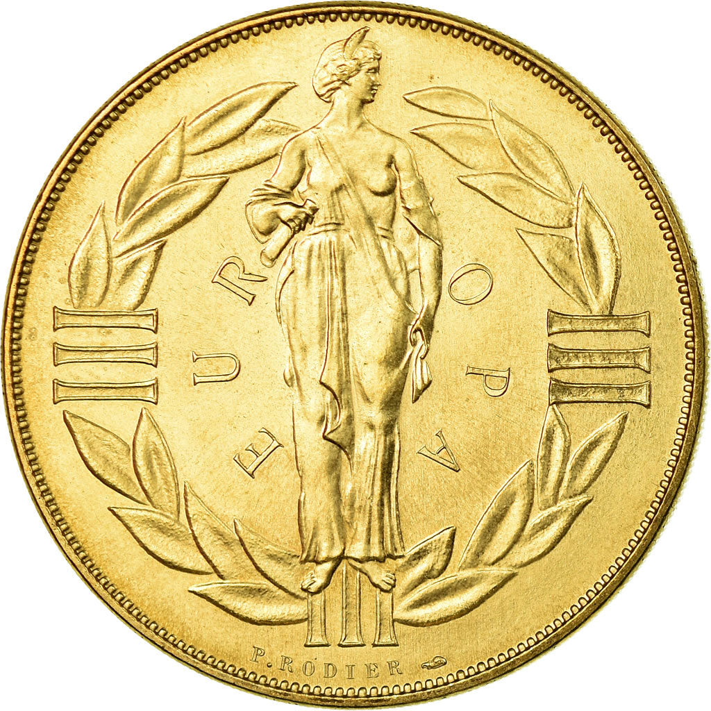 France, Médaille, Ecu Euro, EUROPA, 1979, Rodier, FDC, Copper-Nickel Gilt