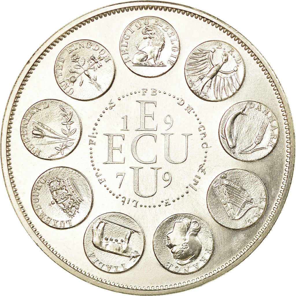 France, Médaille, Ecu Euro, EUROPA, 1979, Rodier, FDC, Argent