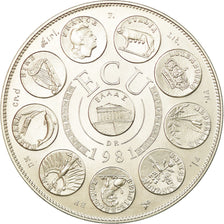 Francja, Medal, Ecu Europa, Europe Assise, 1981, Rodier, MS(65-70), Srebro