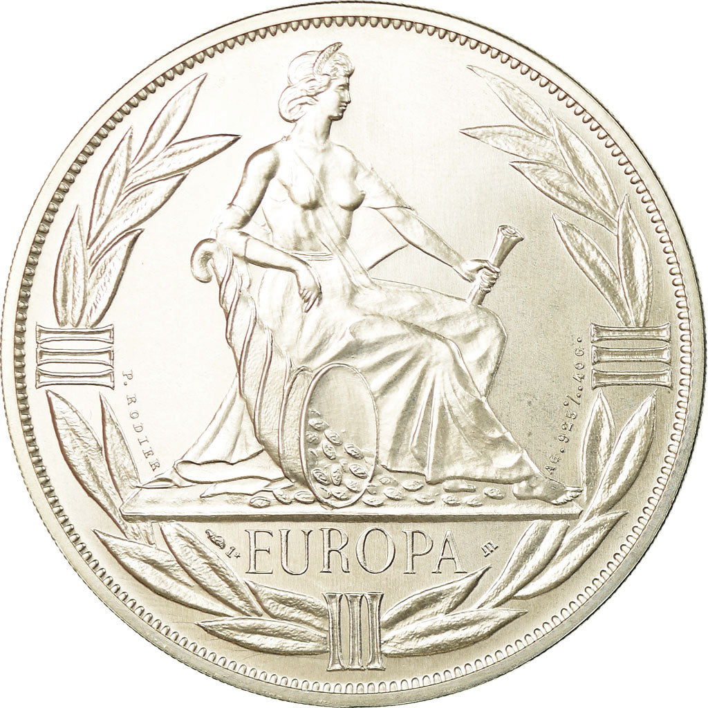 Francja, Medal, Ecu Europa, Europe Assise, 1981, Rodier, MS(65-70), Srebro