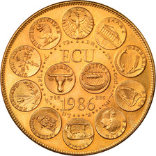 Frankreich, Medaille, Ecu Europa, Marianne, 1986, Rodier, STGL, Gilt Bronze