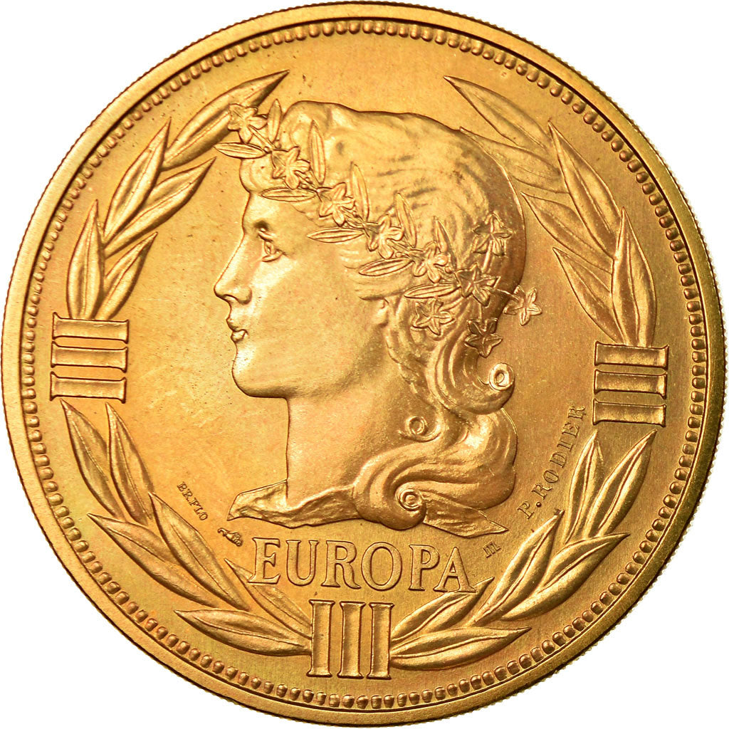 Frankreich, Medaille, Ecu Europa, Marianne, 1986, Rodier, STGL, Gilt Bronze