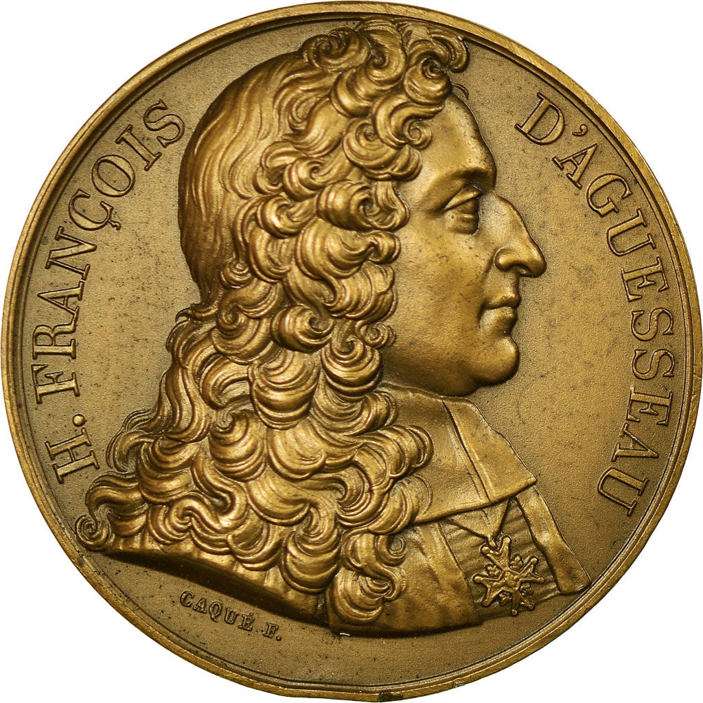 Francia, medaglia, Henri François d'Aguesseau , Notariat Français, Caqué