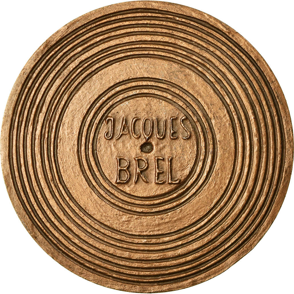 Francia, medaglia, Musique, Jacques Brel, le Plat Pays, 1980, Etchecopar, SPL