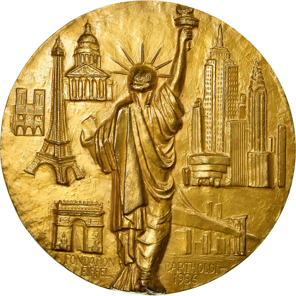 France, Medal, Statue de la Liberté, Gustave Eiffel, Bartholdi, 1986