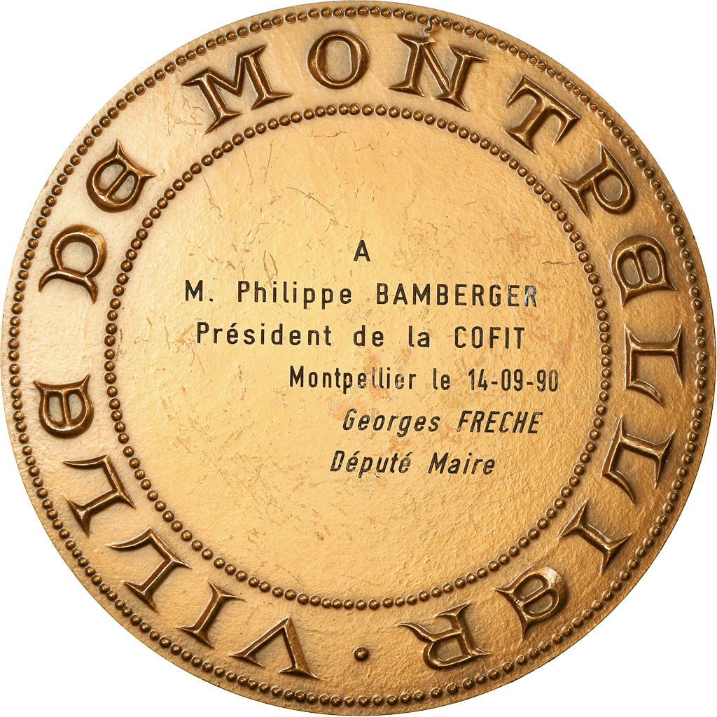 France, Medal, Ville de Montpellier, 1990, MS(63), Bronze