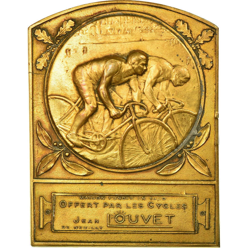 France, Medal, Vélo, Cycles Jean Louvet, Neuilly, AU(50-53), Gilt Bronze