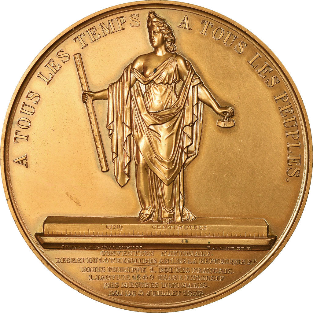 France, Medal, Louis-Philippe Ier, Convetion Nationale, Unité des Mesures