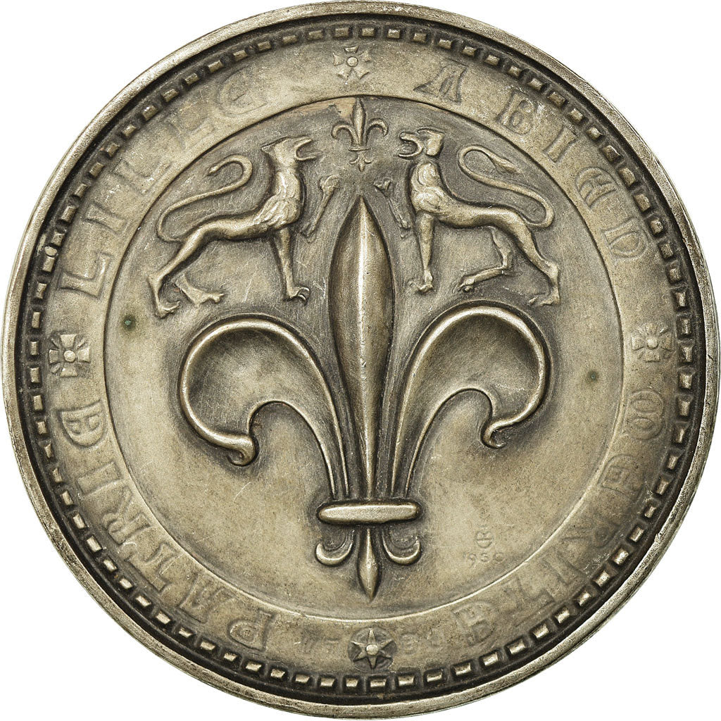Francia, medaglia, Lille a bien Mérité la Patrie, 1957, SPL, Bronzo argentato