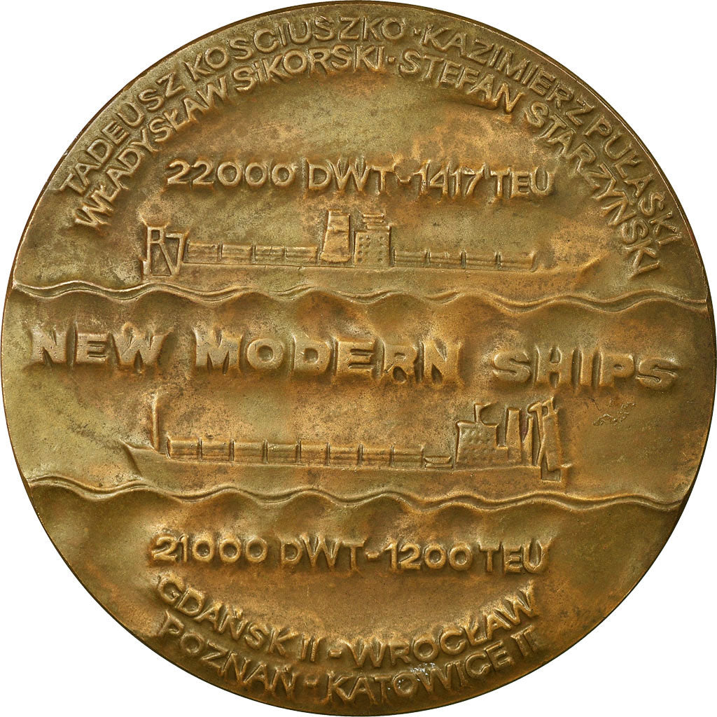 Francia, medaglia, New Modern Ships, Polish Ocean Lines, Shipping, 1982, SPL