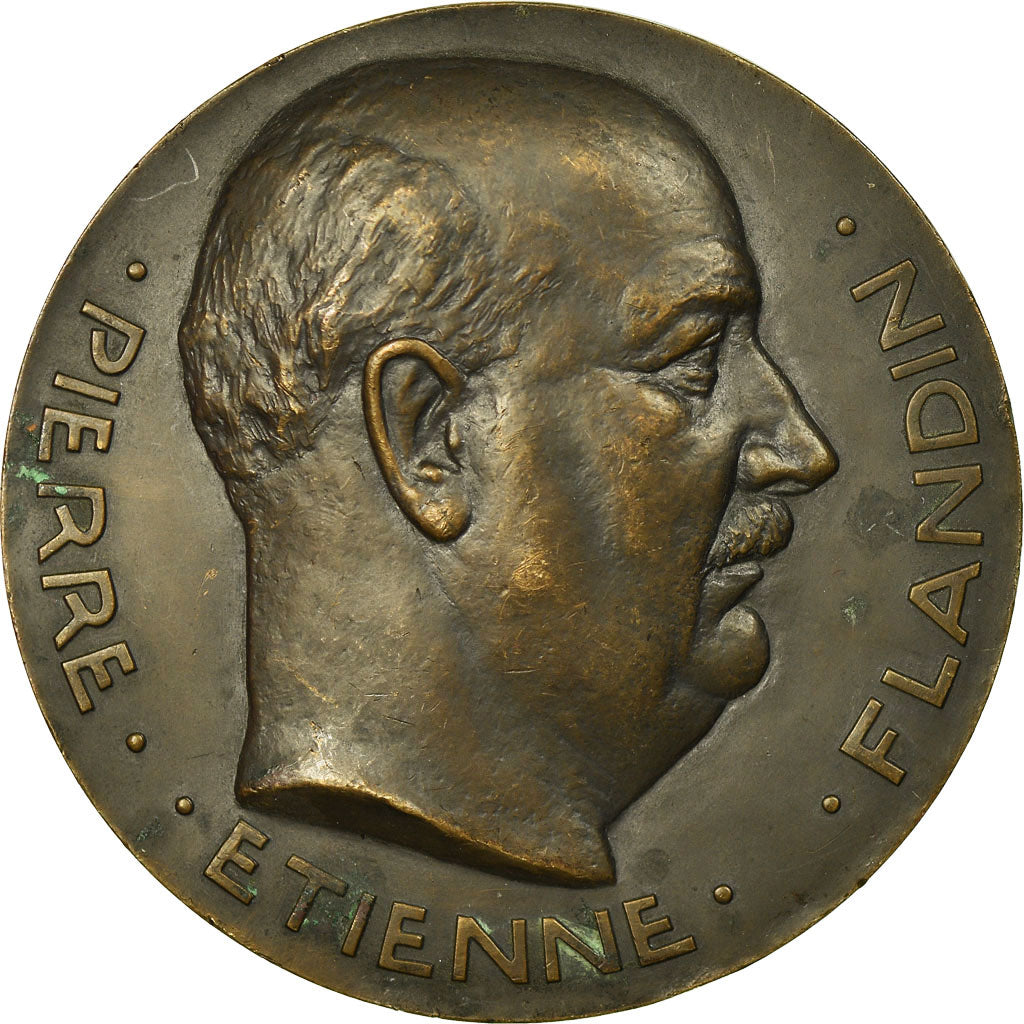 Francia, medaglia, Pierre-Etienne Flandin, Jubilé ¨Parlementaire, Politics