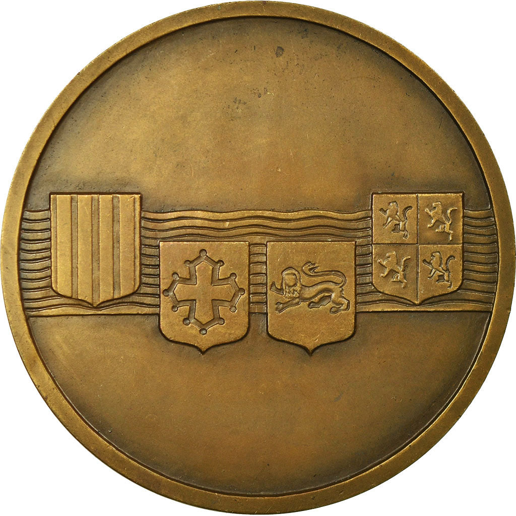 France, Medal, Art Déco, Garonne Fleuve, Marcel Renard, MS(63), Bronze