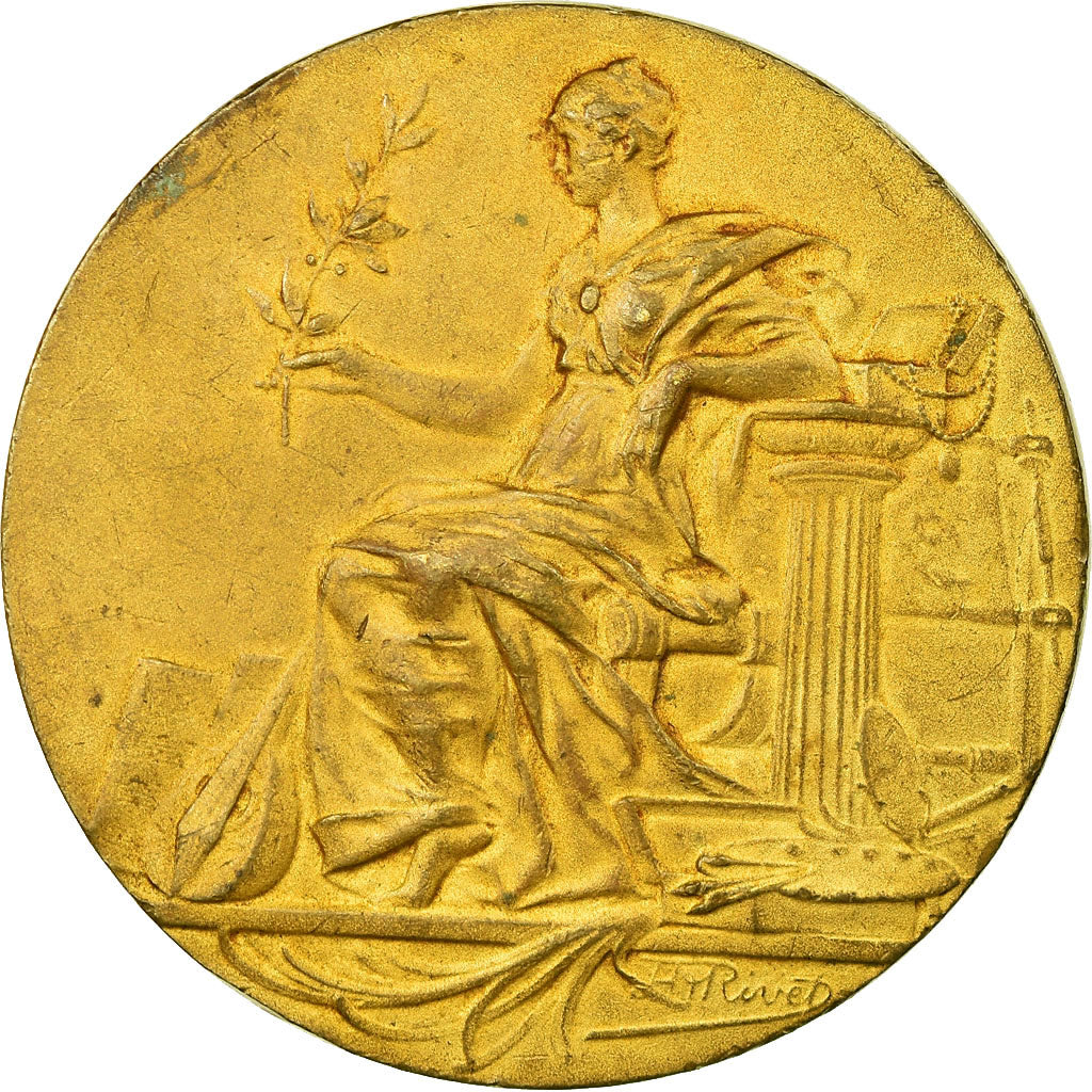 Frankrijk, Medaille, Exposition du Bien-être, Paris, Rivet, ZF, Gilt Bronze