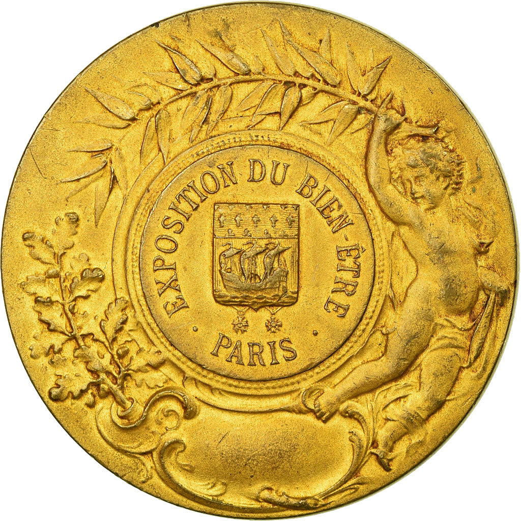 Frankrijk, Medaille, Exposition du Bien-être, Paris, Rivet, ZF, Gilt Bronze