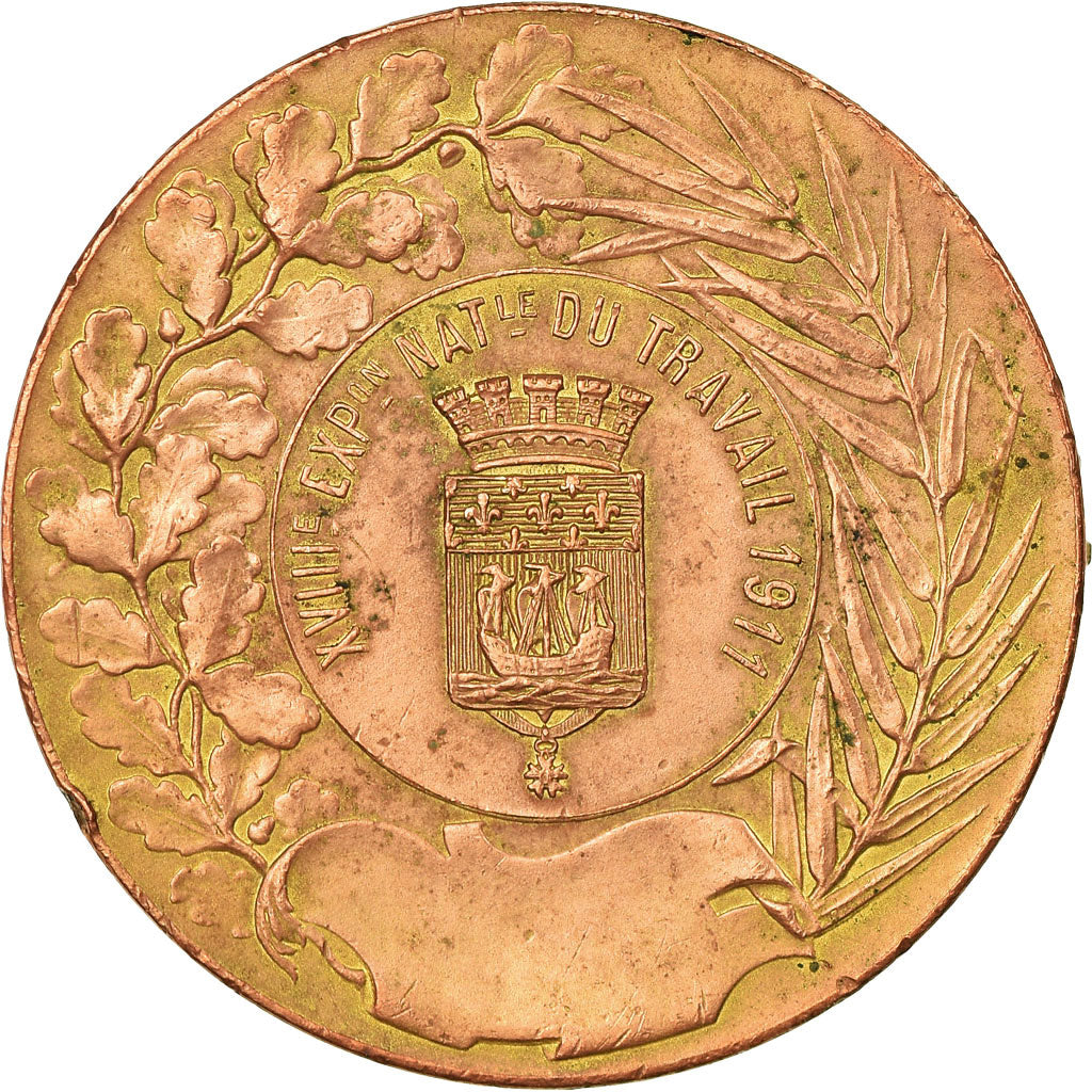 França, Medal, 18ème Exposition Nationale du Travail, 1911, Massonnet