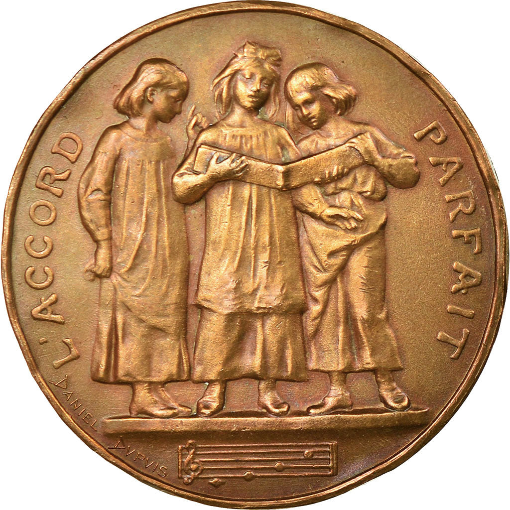 França, Medal, Education, Chant, Concours de Dictée, Paris, 1884, Dupuis.D