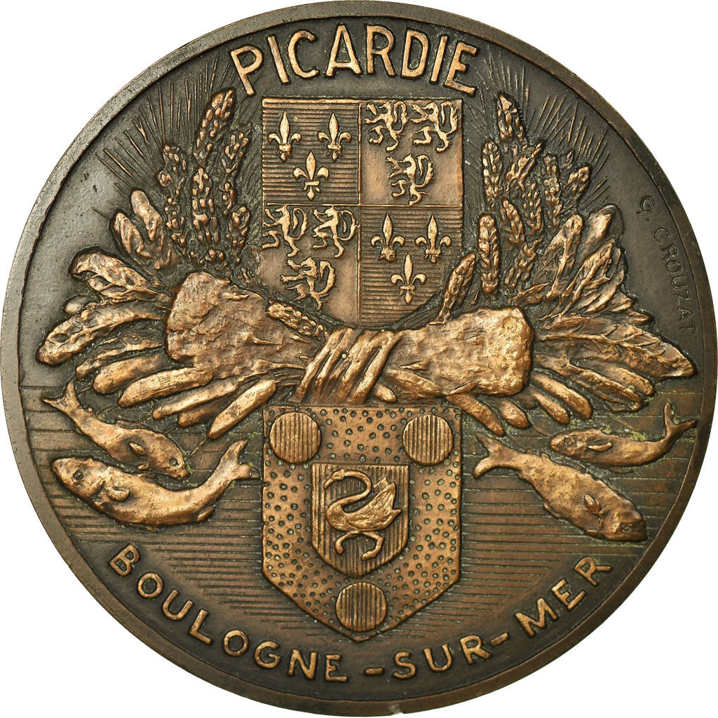 France, Medal, Folklore, Picardie, Boulogne sur Mer, 1982, Crouzat, MS(63)