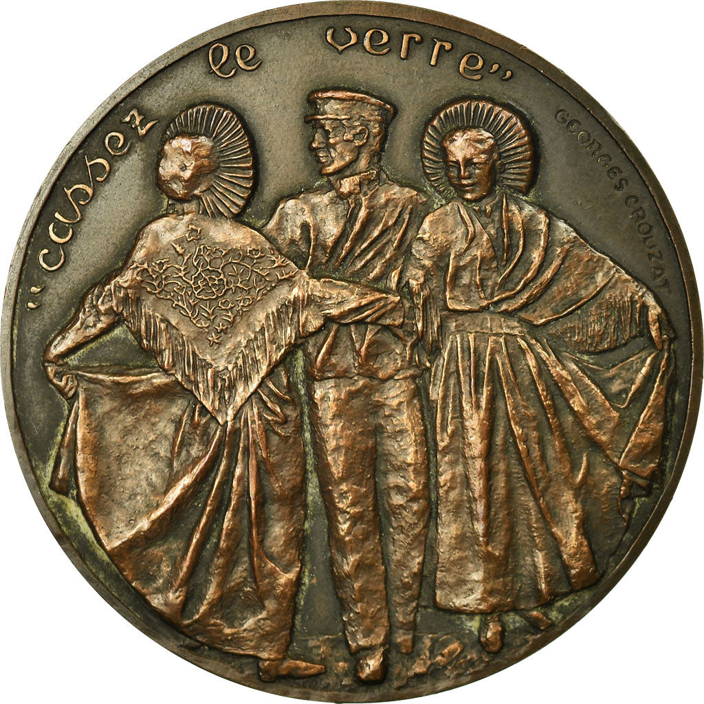France, Medal, Folklore, Picardie, Boulogne sur Mer, 1982, Crouzat, MS(63)