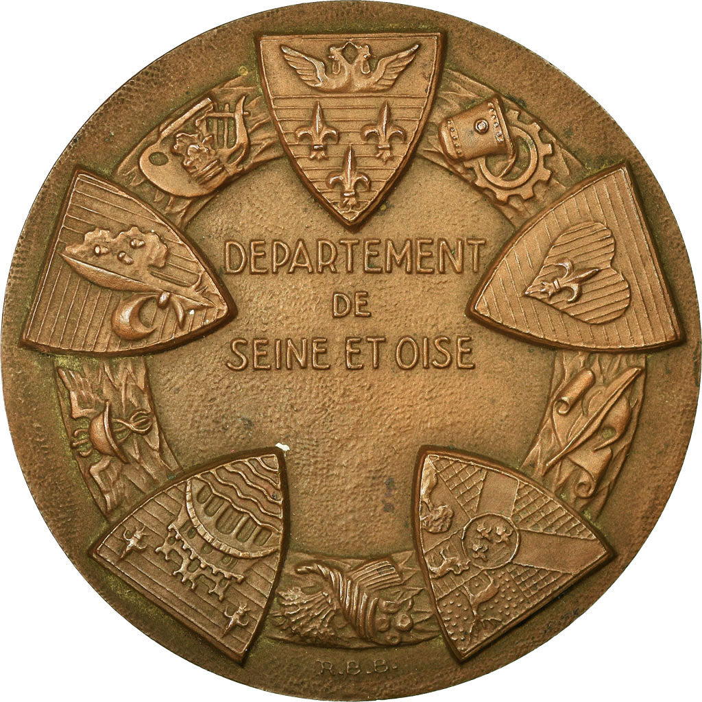 France, Medal, Département Seine et Oise, Baron, AU(55-58), Bronze