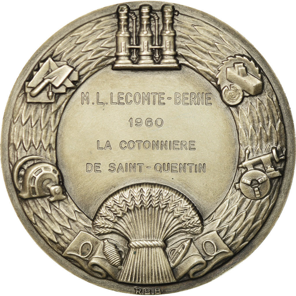 France, Médaille, La Cotonnière de Saint-Quentin, Business & industry, 1960