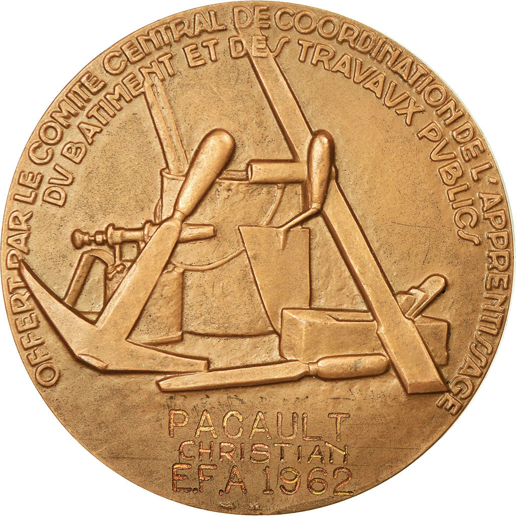 Francia, medalla, Apprentissage du Batiment et des Travaux Publics, 1962, EBC
