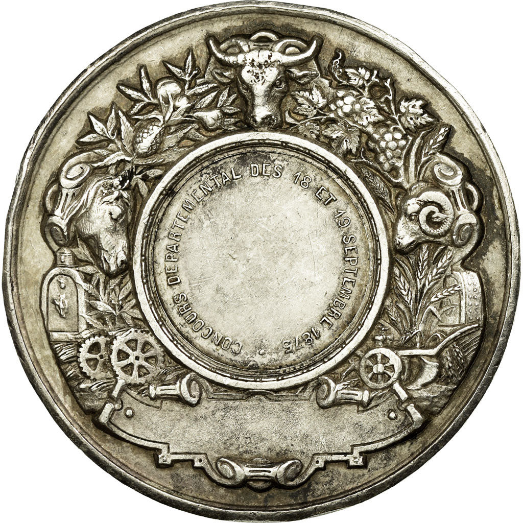 France, Token, Agriculture and Horticulture, 1875, AU(50-53), Silver