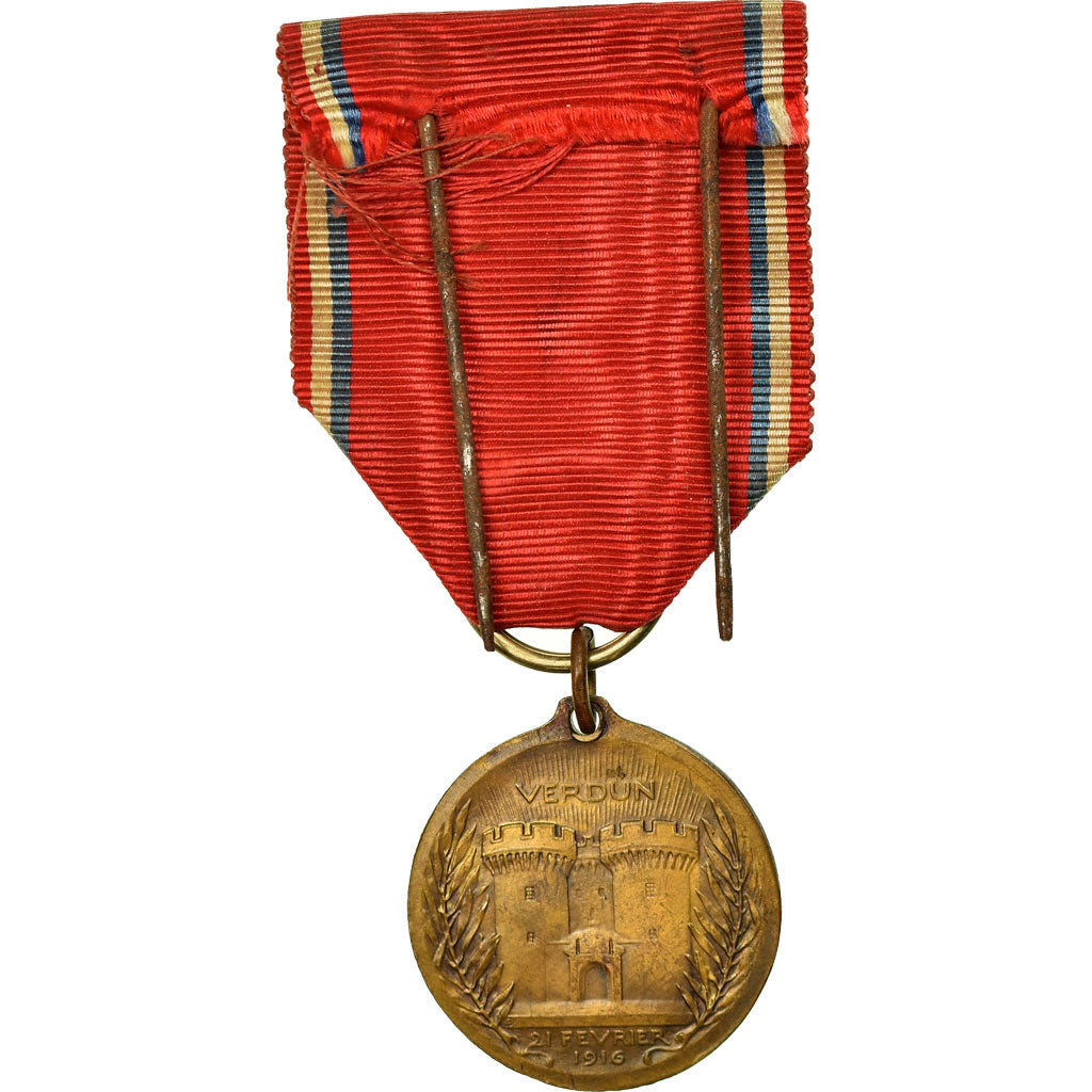 France, Médaille de Verdun, Medal, 1916, Excellent Quality, Vernier, Bronze, 27