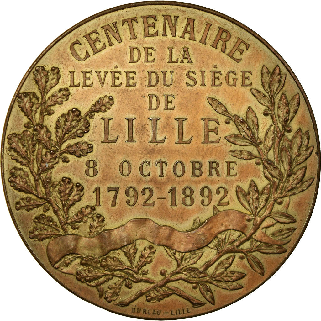 Frankreich, Medaille, Centenaire de la levée du siège de Lille, 1892, Rivet