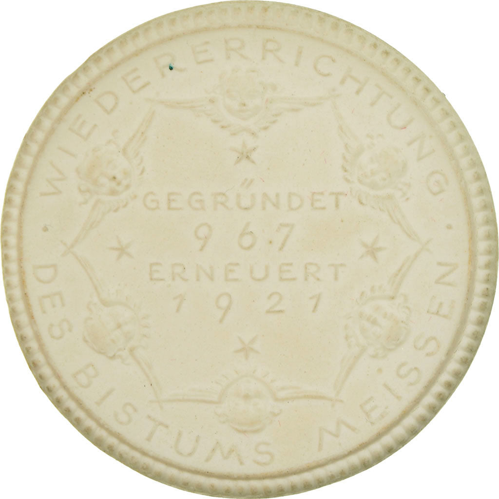 Allemagne, Médaille, Wiedererrichtung des Bistums Meissen, Sèvres Biscuit