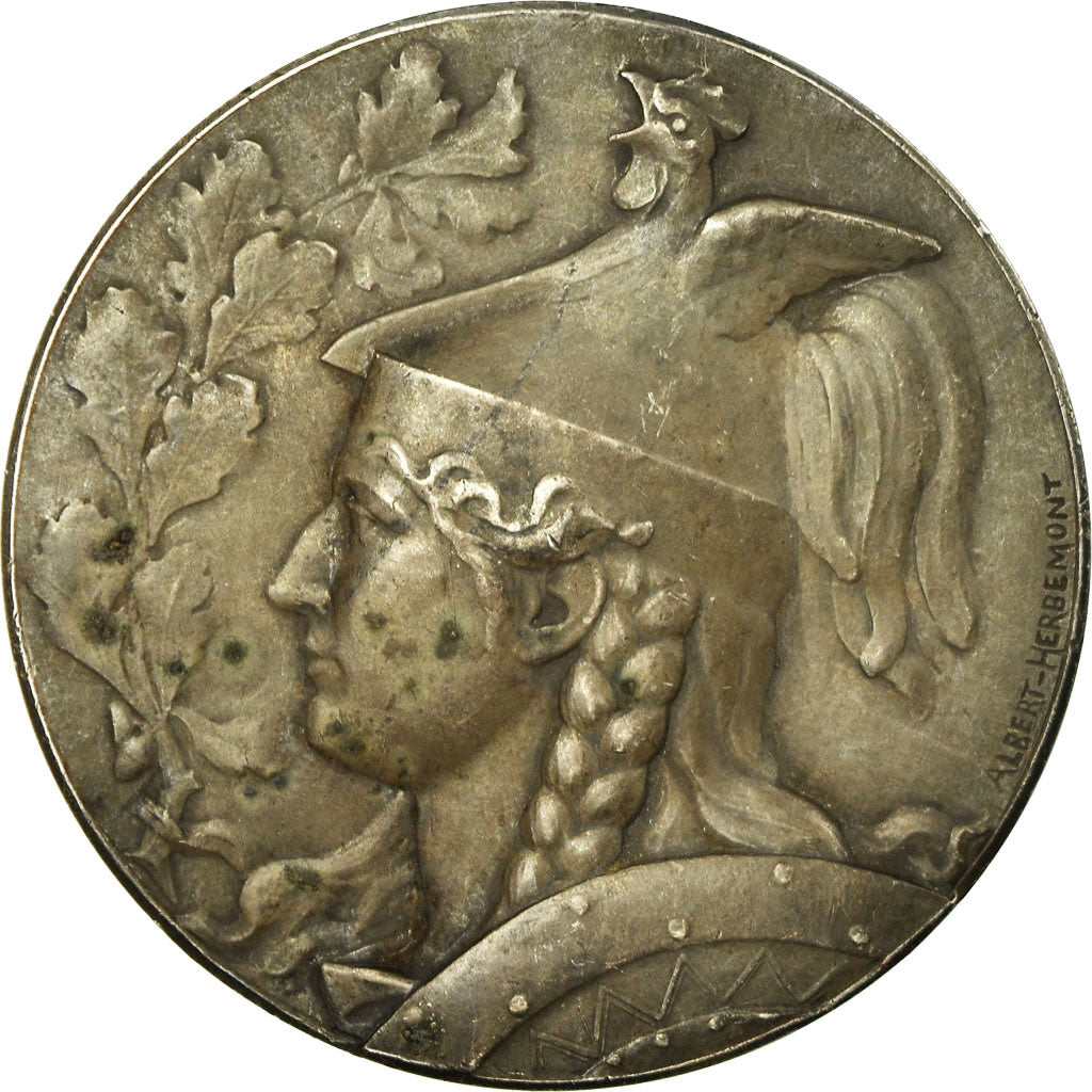 France, Medal, Gauloise Casquée, Albert Herbemont, AU(55-58), Silvered bronze