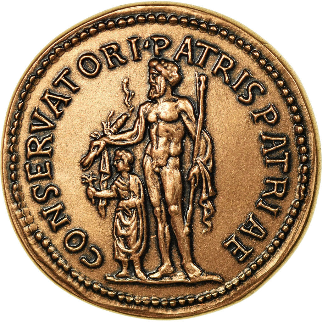 Francia, Medal, Reproduction Monnaie Antique, Trajan, SPL+, Rame