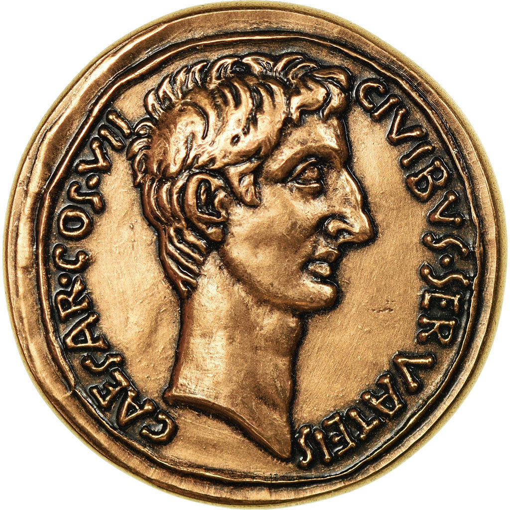 Francja, Medal, Reproduction Monnaie Antique,  Auguste, MS(64), Miedź