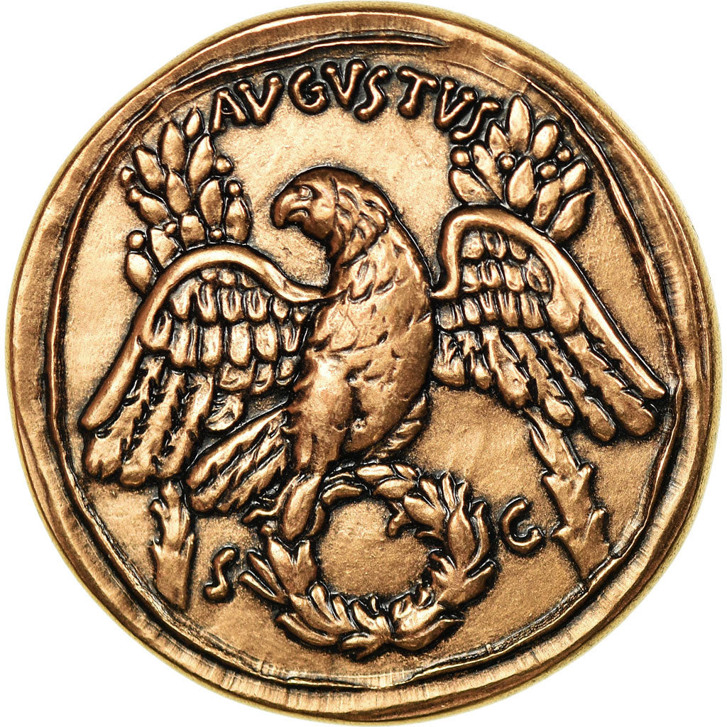 Francja, Medal, Reproduction Monnaie Antique,  Auguste, MS(64), Miedź