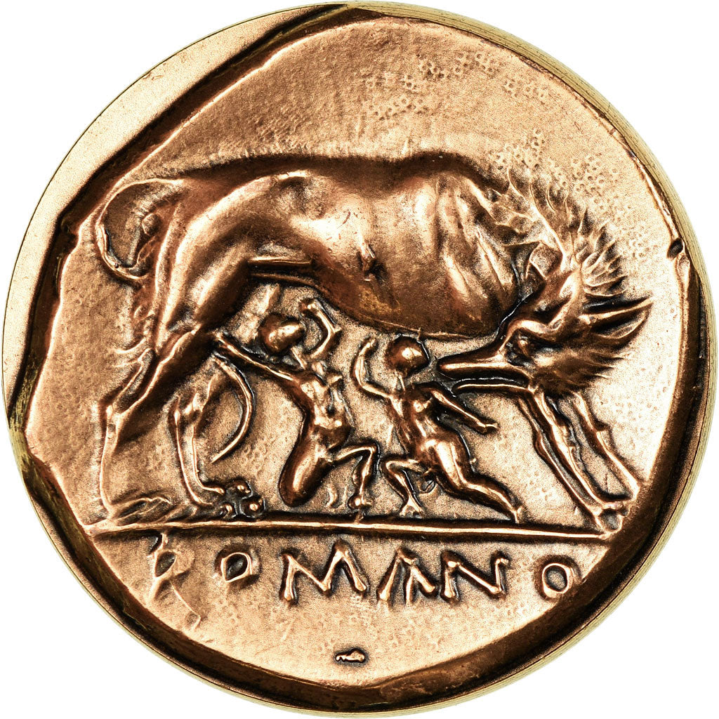 Francja, Medal, Reproduction Monnaie Antique, La Louve, Rome, MS(64), Miedź
