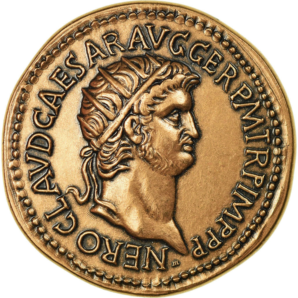 Frankreich, Medaille, Reproduction Monnaie Antique,  Néron, UNZ+, Kupfer