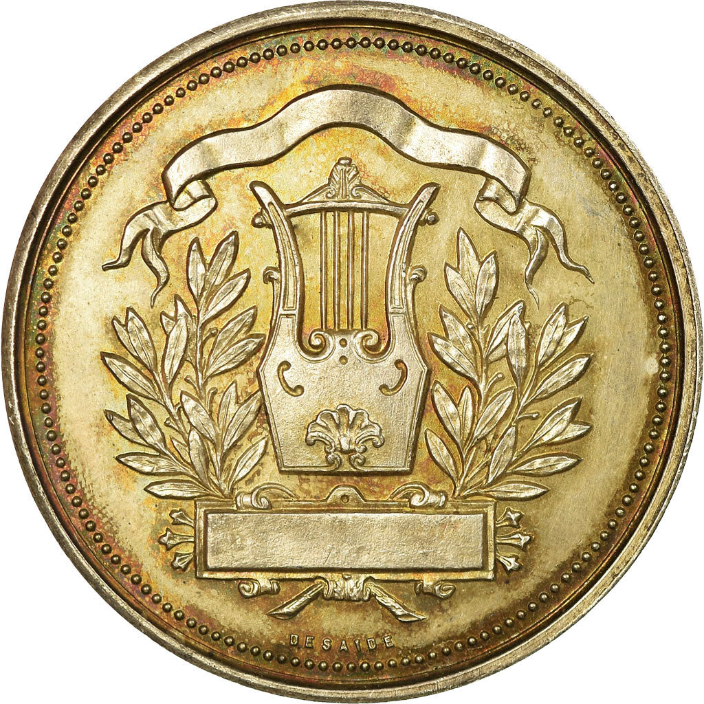 Francia, medaglia, Musique, Cours de Piano, 1889, Desaide, SPL, Copper Plated