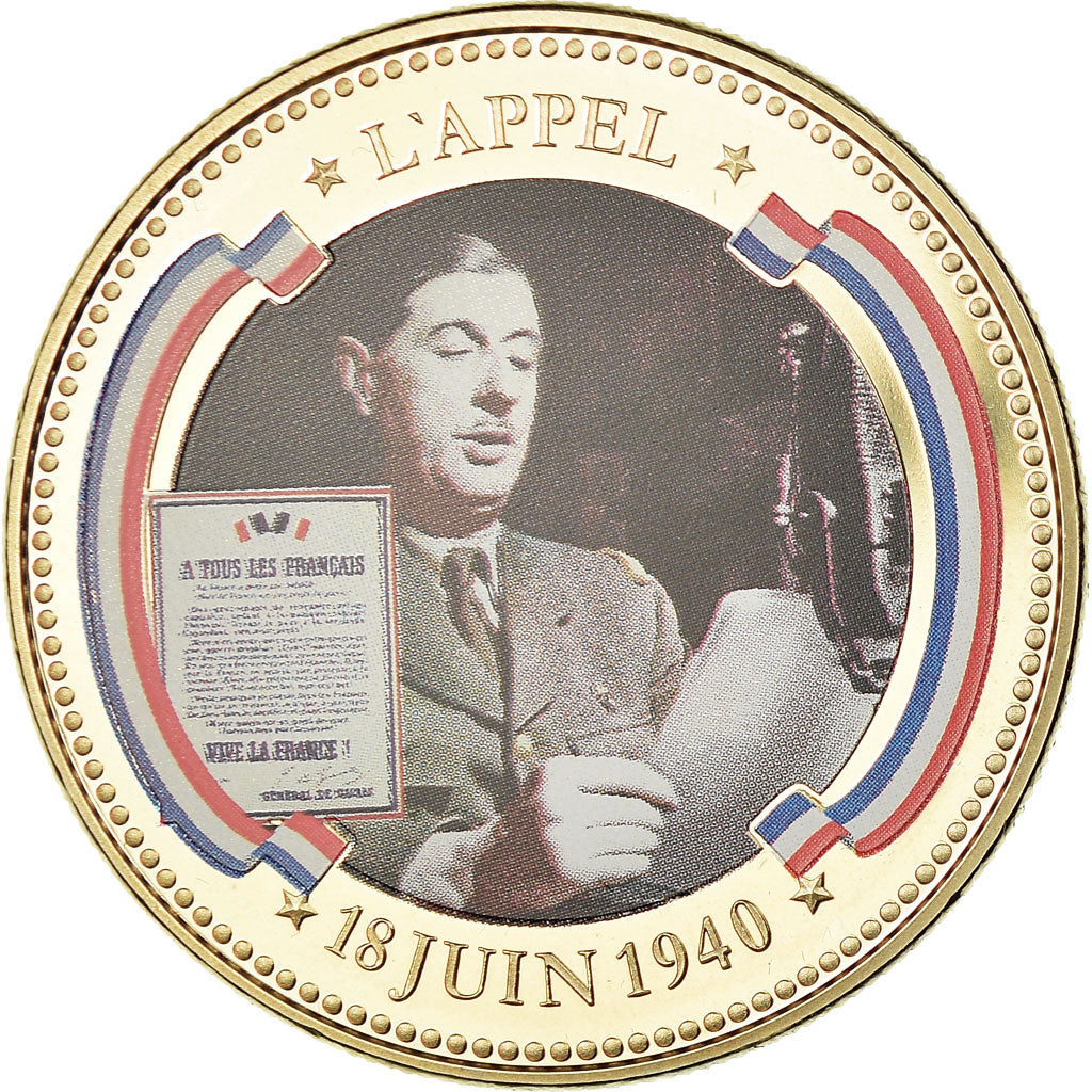 France, Medal, De Gaulle, l'Appel du 18 juin, MS(65-70), Copper-nickel